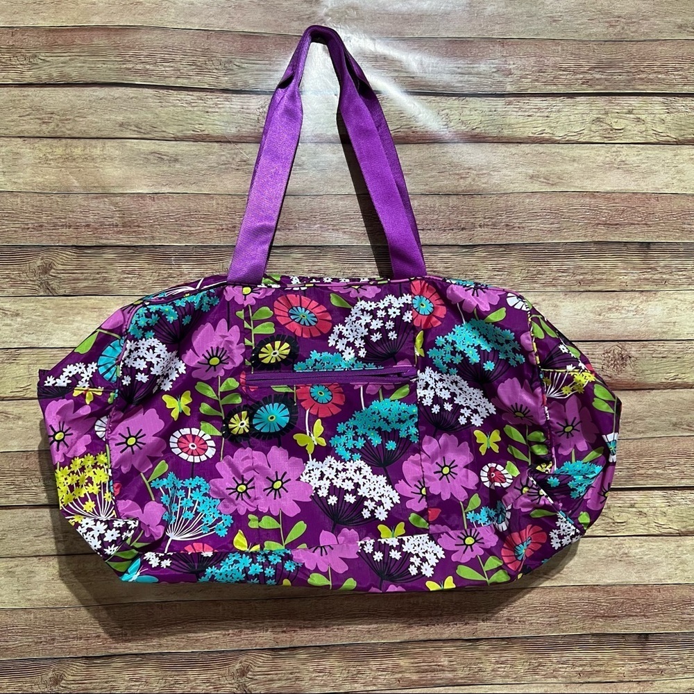 Vera Bradley Purple Floral Nylon Duffle Bag